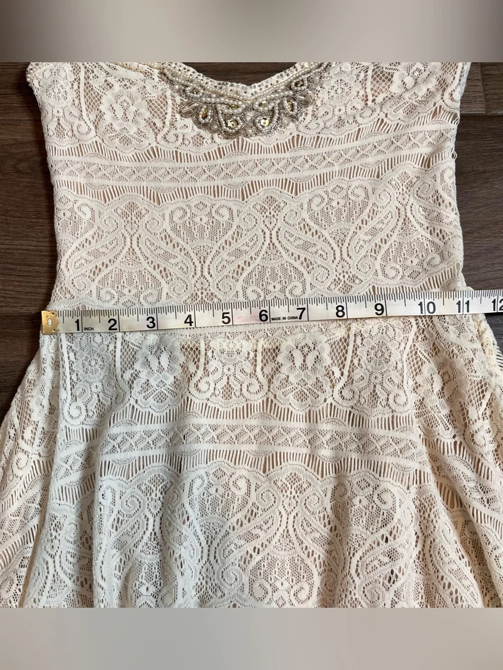 Free people strapless lace skater dress ivory